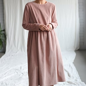 Loose long sleeve wide cord dress MILANA / OFFON CLOTHING image 2