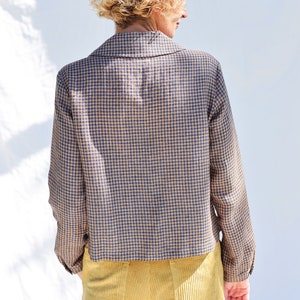 Gingham linen peter pan collar blouse OFFON CLOTHING image 5