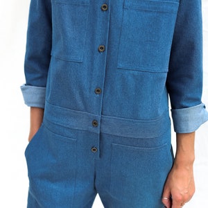 Denim long sleeve utility coverall AMBRE OFFON CLOTHING image 2