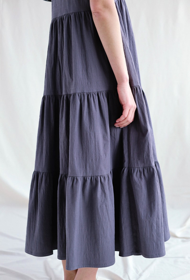 Loose Ruffle Maxi Cotton Dress / OFFON CLOTHING | Etsy