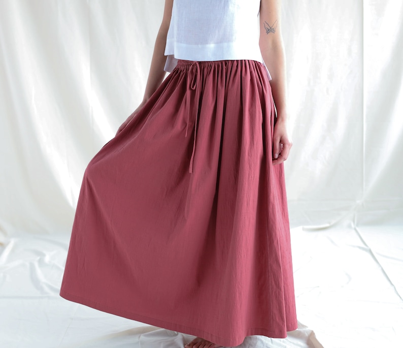 Maxi ruffled A-line cotton skirt OFFON Clothing