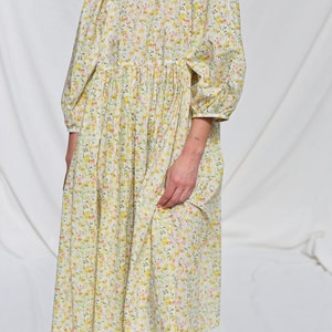 Reversible oversized floral print summer dress yellow INKY FIELDS OFFON Clothing image 10