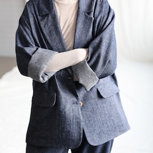 Wool and linen oversized blazer OFFON Clothing image 9