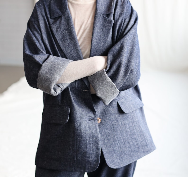 Wool and linen oversized blazer OFFON Clothing image 9