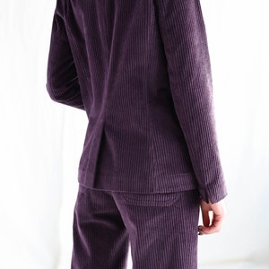 Eggplant wide wale corduroy blazer OFFON Clothing image 4