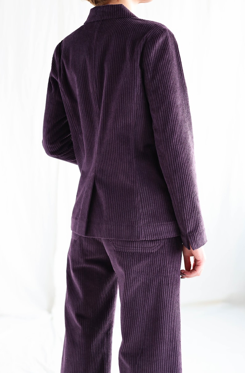 Eggplant wide wale corduroy blazer OFFON Clothing image 4