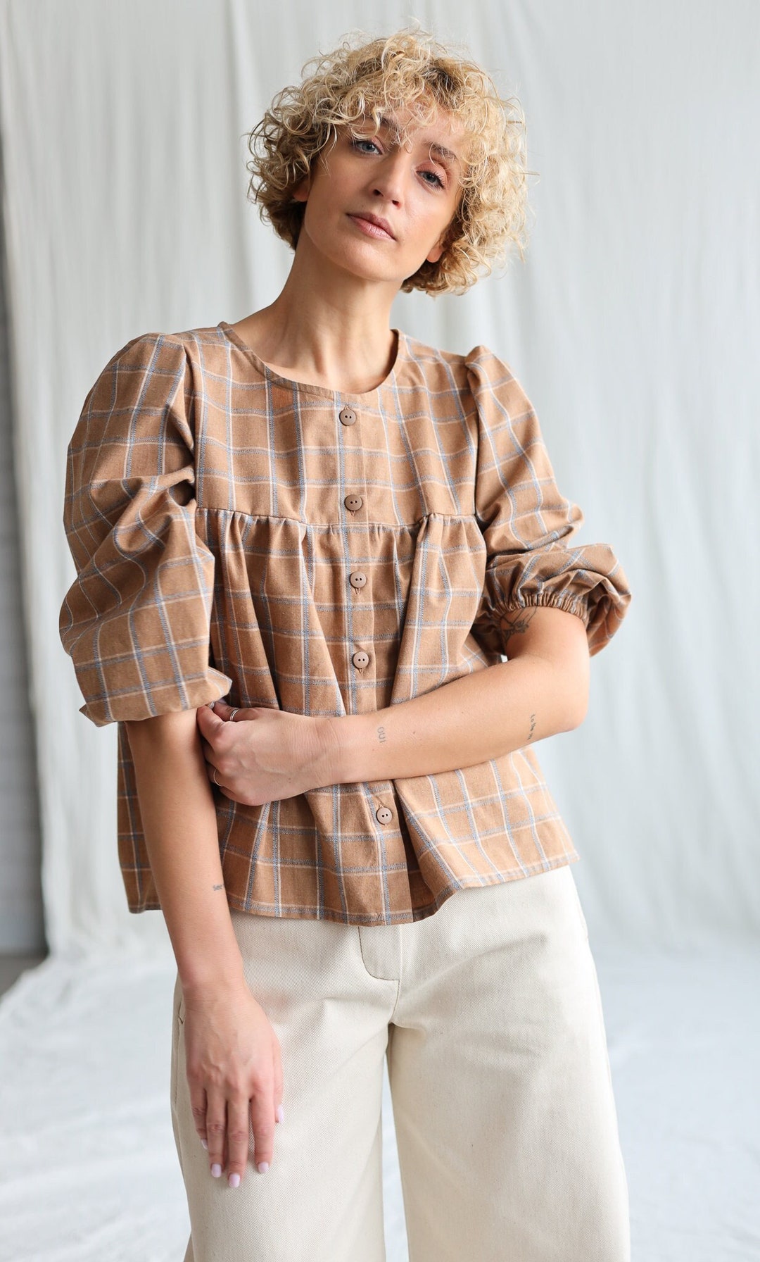 Cascadian Blouse with puff sleeves
