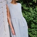 Striped Sleeveless Linen Dress - Loose Fit High Waist Dress - Handmade by OFFON 