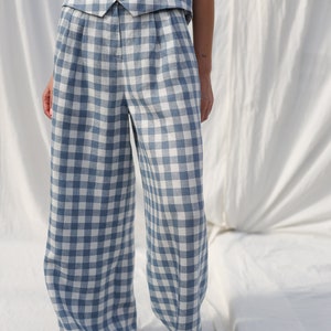 checkered palazzo pants