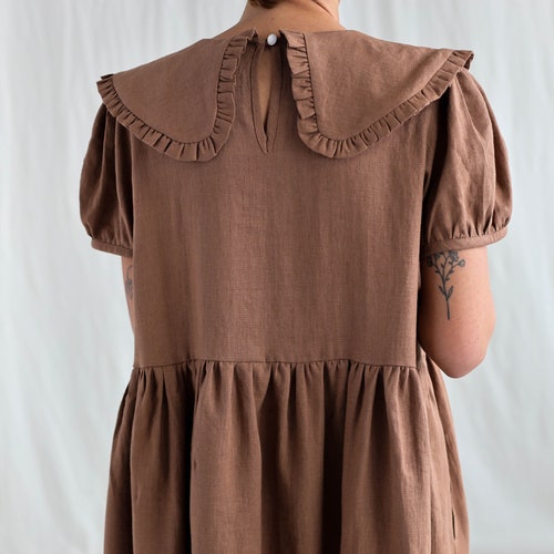Hazel linen puritan collar shops dress MARTA / OFFON Clothing