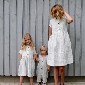 Matching Dress Linen Dress Matching Mommy and Me Striped Dresses Matching Linen Outfit Handmade by OFFON image 3