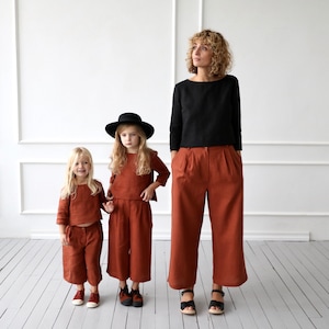 Linen culottes for girl / OFFON CLOTHING image 4