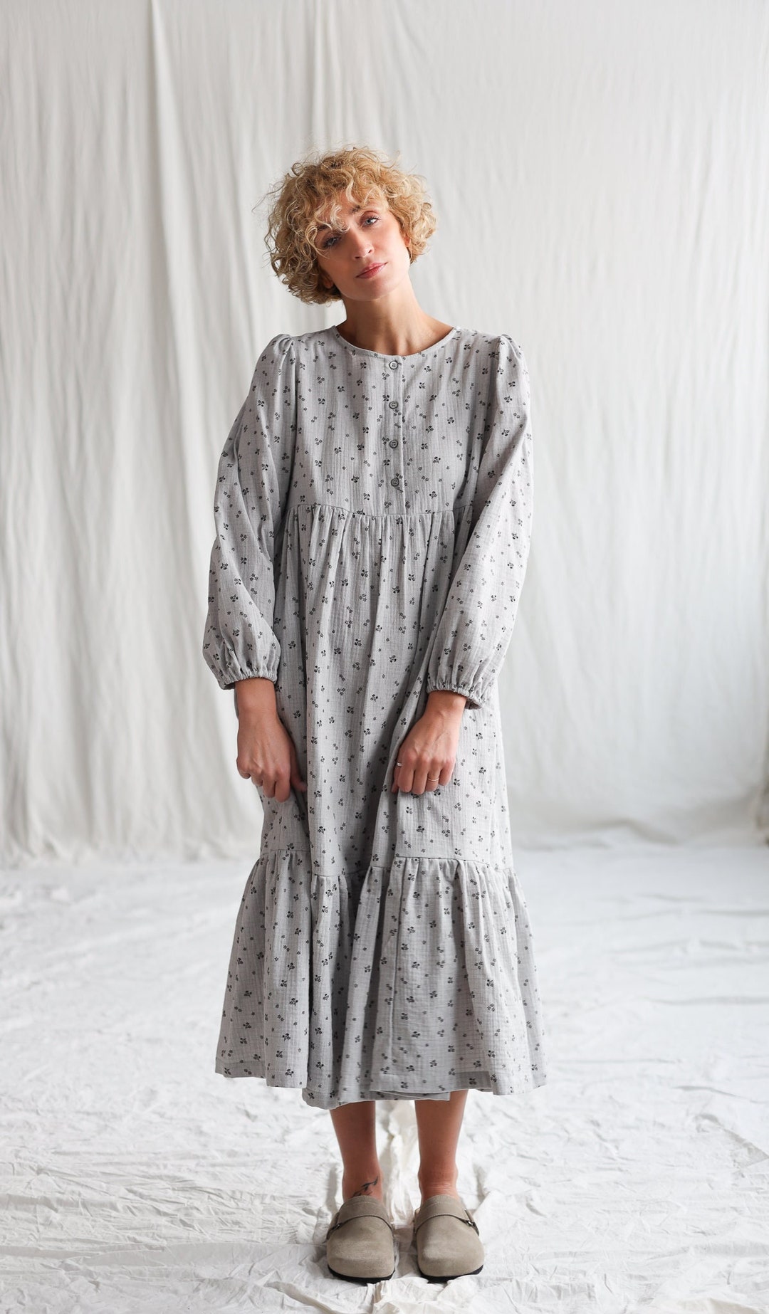 ヌキテパ　Cotton Double Gauze Tuck Dress Cotton Double Gauze Tuck Dress | Pasand by ne Quittez pas