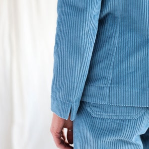 Light blue wide wale corduroy blazer OFFON Clothing image 5