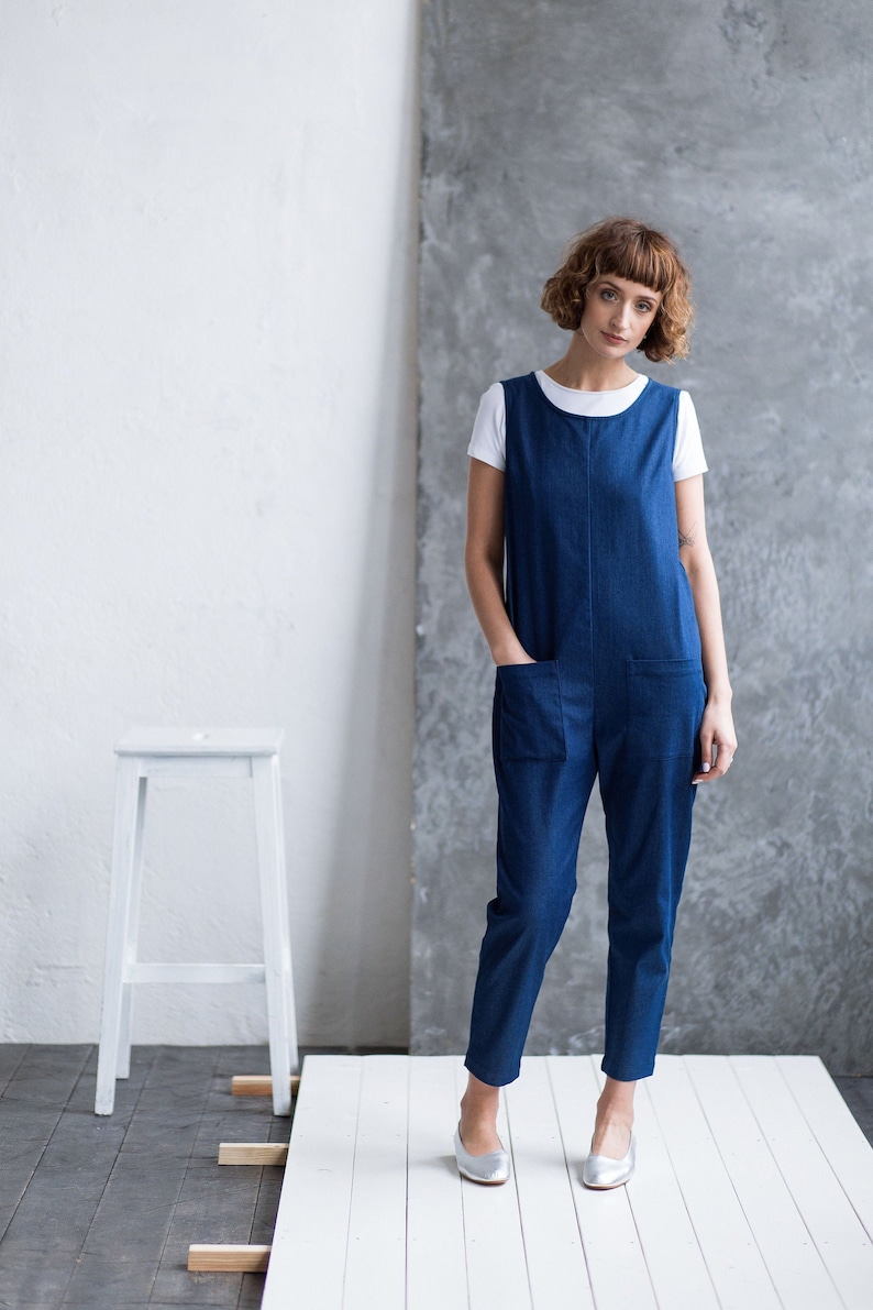 Jean summer sleeveless jumpsuit / OFFON Clothing image 1