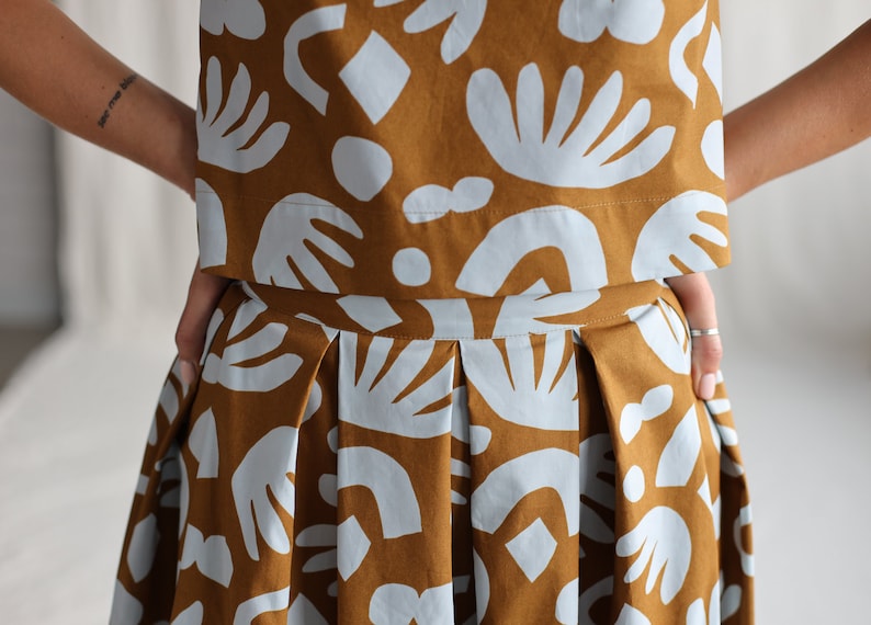 Katoenen plooirok met abstracte print OFFON CLOTHING afbeelding 7