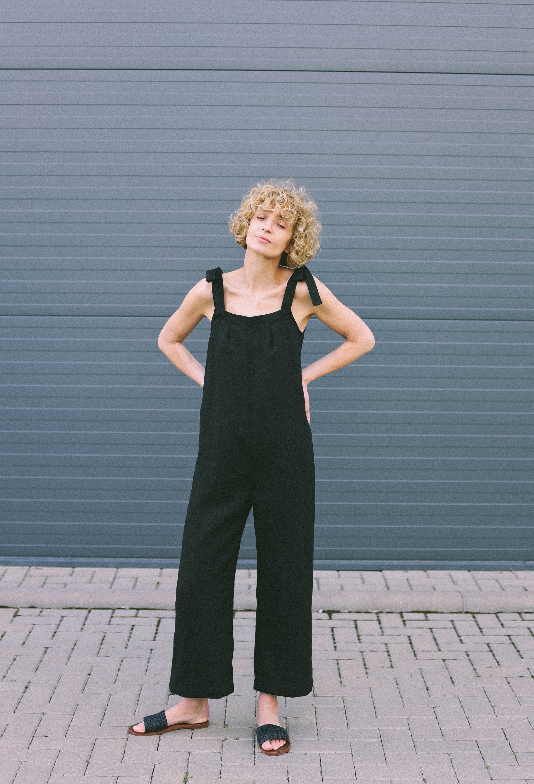 Sleeveless Double-Strap Ankle-Length Jumpsuit