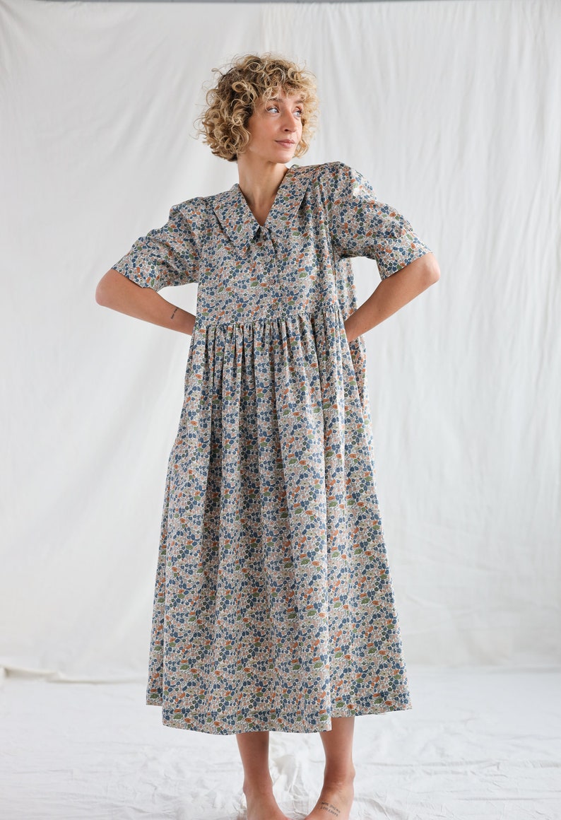 Sailor Collar Floral Print Dress AVRIL / OFFON CLOTHING - Etsy