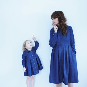 Matching Denim Dresses Mother Daughter Dress Set Handmade by OFFON image 4