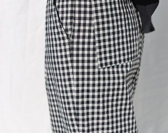 Gingham Boxy Seersucker Trousers • OFFON CLOTHING - Etsy