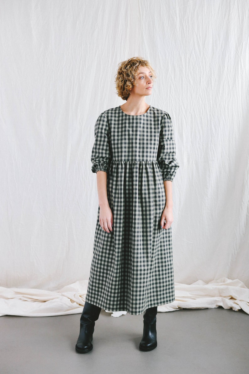 Gingham organic cotton dress EMMA
