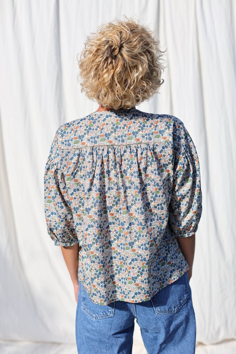 Button through floral blouse LIU OFFON CLOTHING image 9