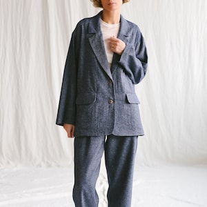 Wool and linen oversized blazer OFFON Clothing image 3