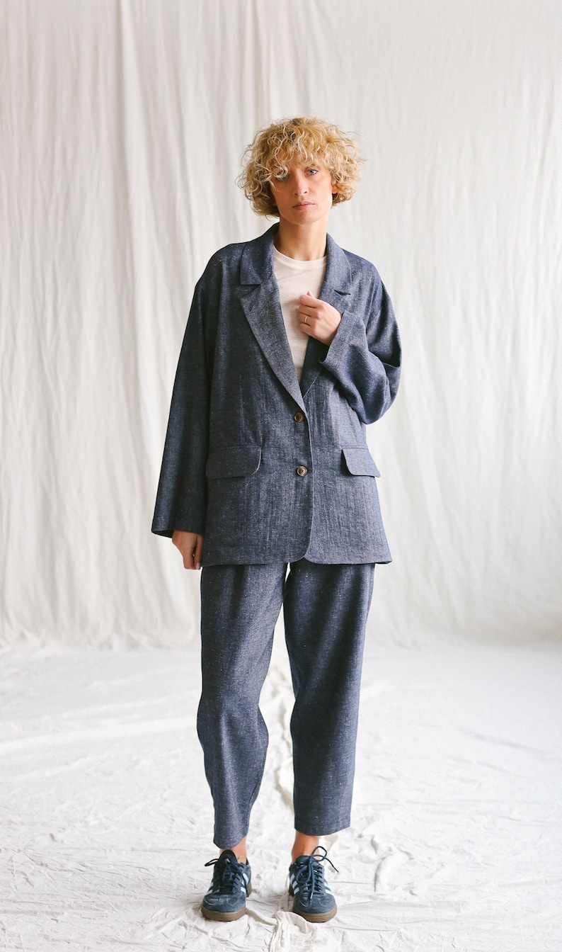 Wool and linen oversized blazer OFFON Clothing image 3