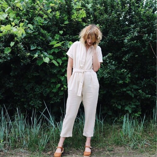 Ready to Ship/linen Jumpsuit/short 