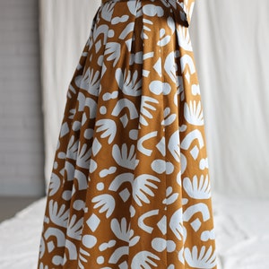 Abstract print cotton pleated skirt OFFON CLOTHING image 6