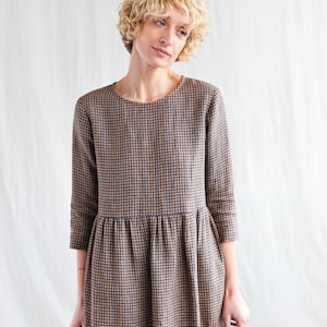 Gingham Linen Loose Fit Dress OFFON CLOTHING - Etsy