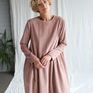 Loose long sleeve wide cord dress MILANA / OFFON CLOTHING image 8