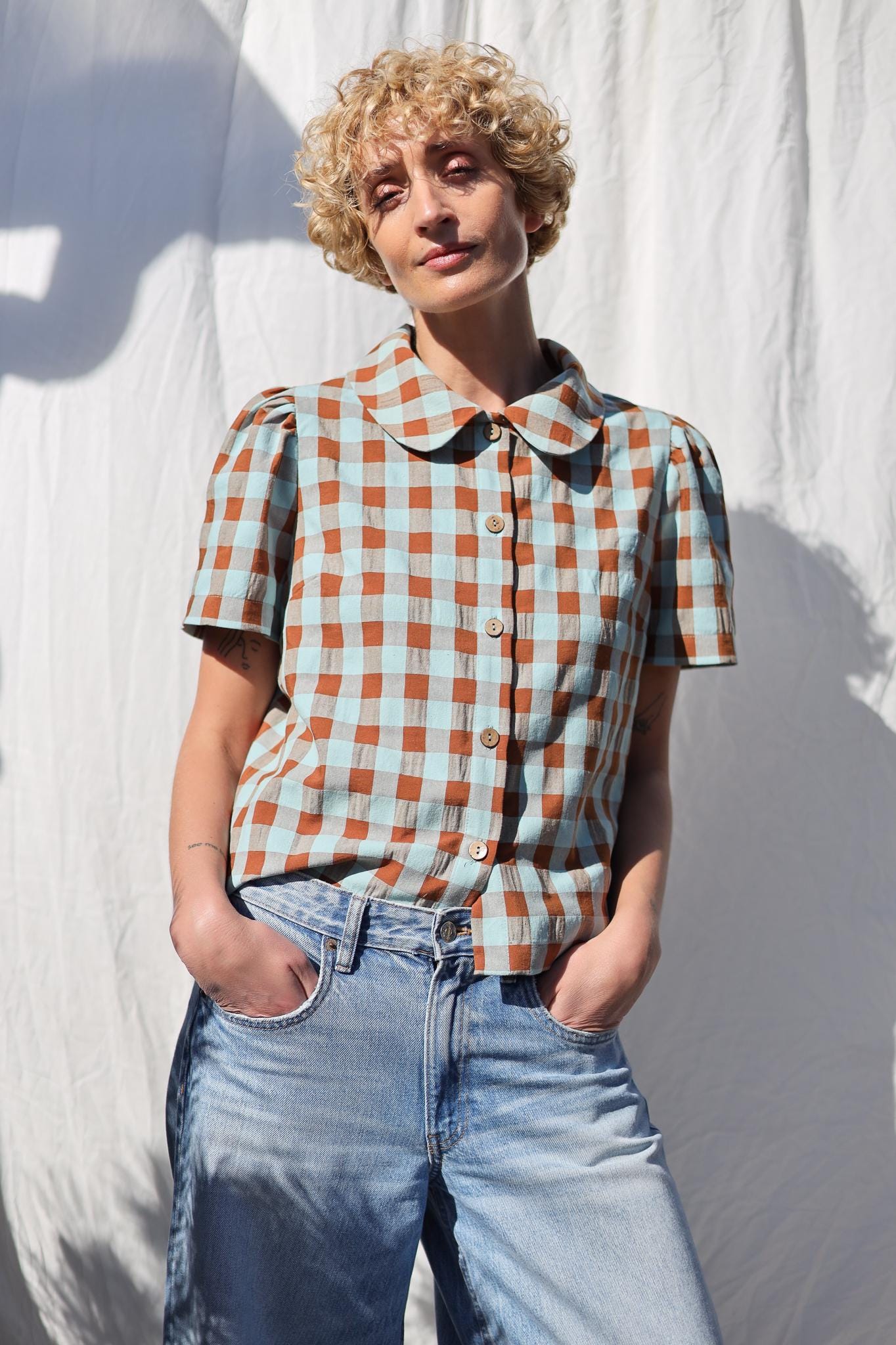 Shirt Camicia Donna Con Colletto Calliope Camicia Blouse Camicetta