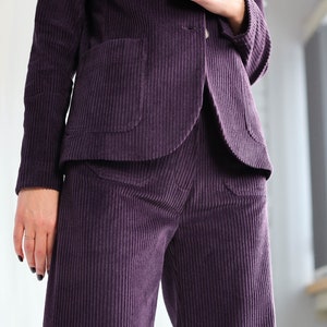 Eggplant wide wale corduroy blazer OFFON Clothing image 9