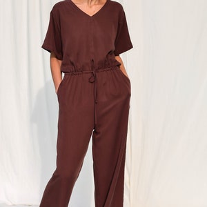 Loose Fit Tencel Palazzo Jumpsuit ROXANE OFFON Clothing - Etsy