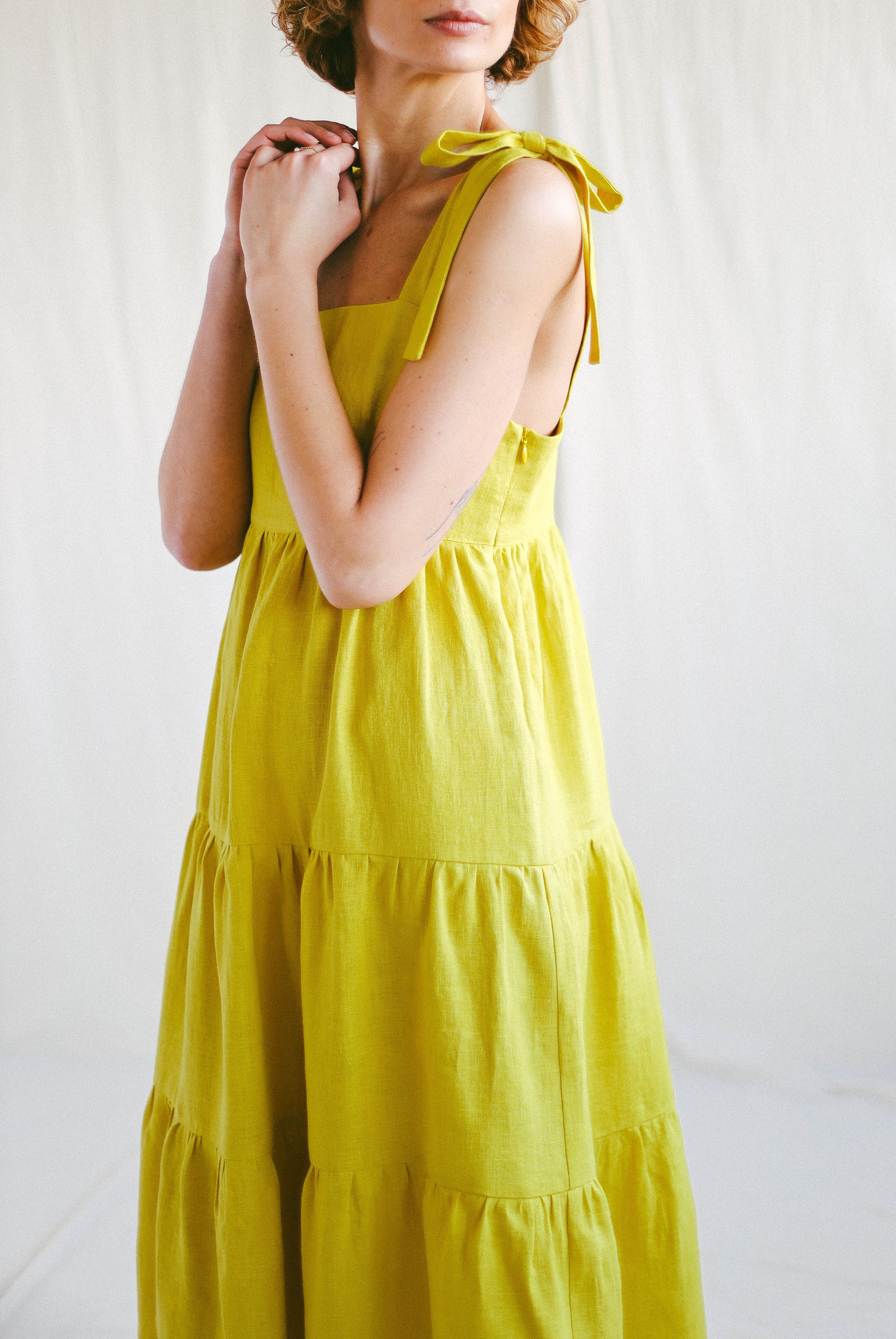 Tiestrap Linen Dress BLANCHE /OFFON CLOTHING Etsy