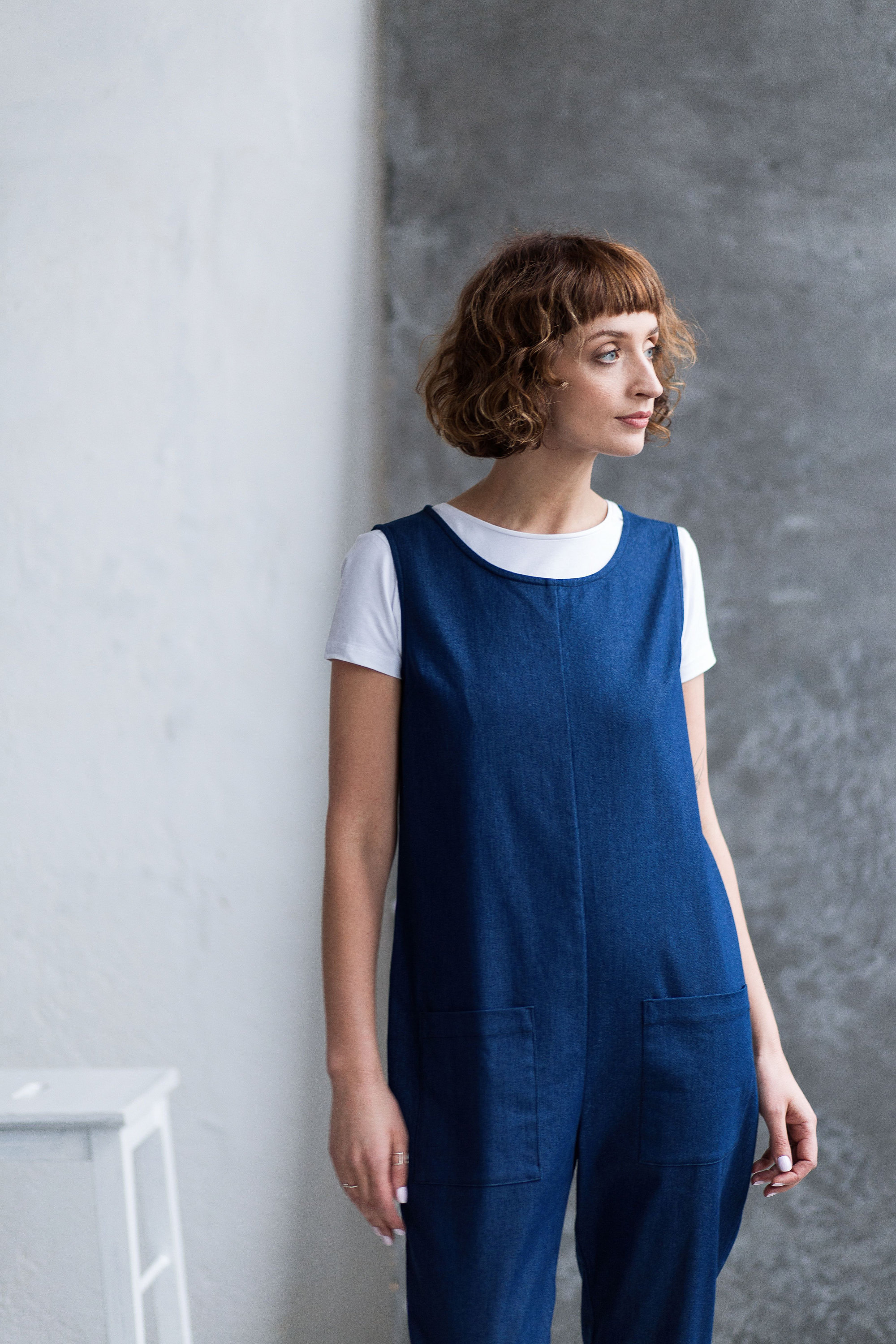 vintage denim romper