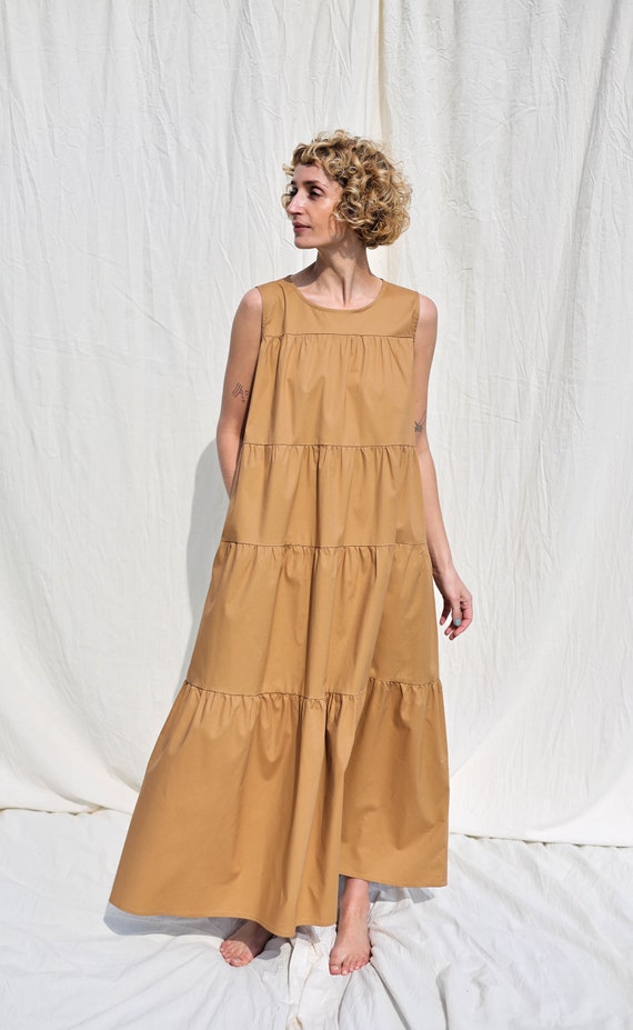 SALE / Tiered Maxi cotton dress JULIE