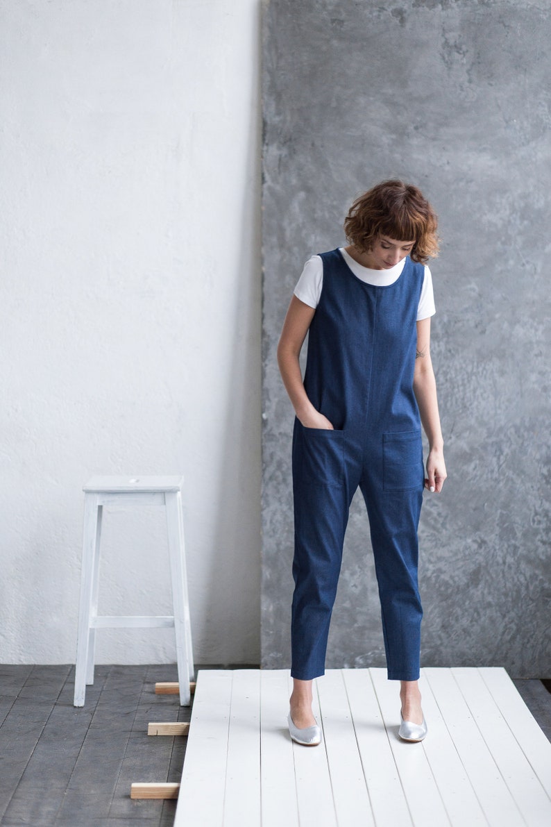 Jean summer sleeveless jumpsuit / OFFON Clothing image 4