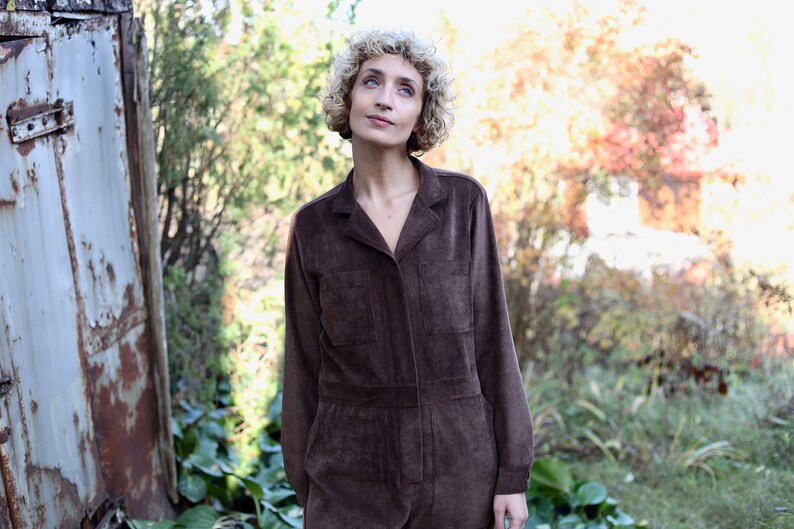 Corduroy long sleeve jumpsuit Long sleeve cord coverall Needlecord jumpsuit OFFON CLOTHING