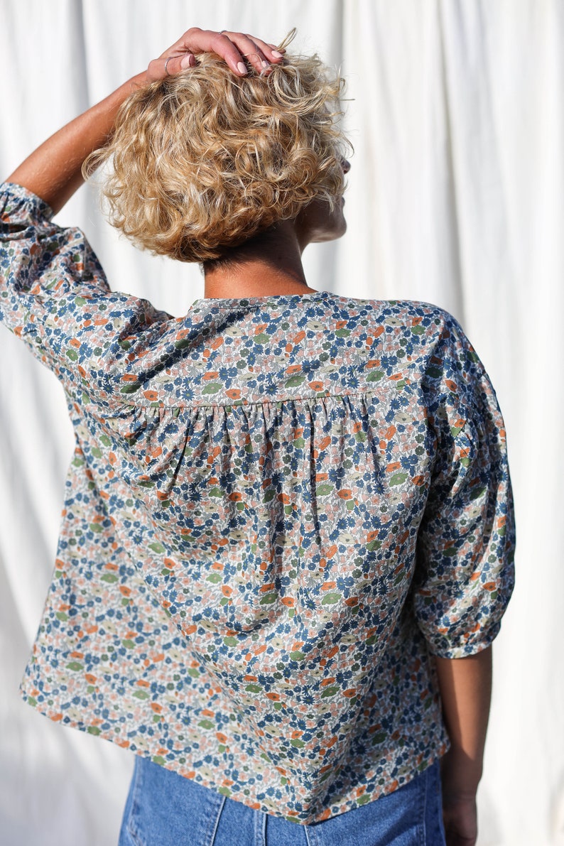 Button through floral blouse LIU OFFON CLOTHING image 6