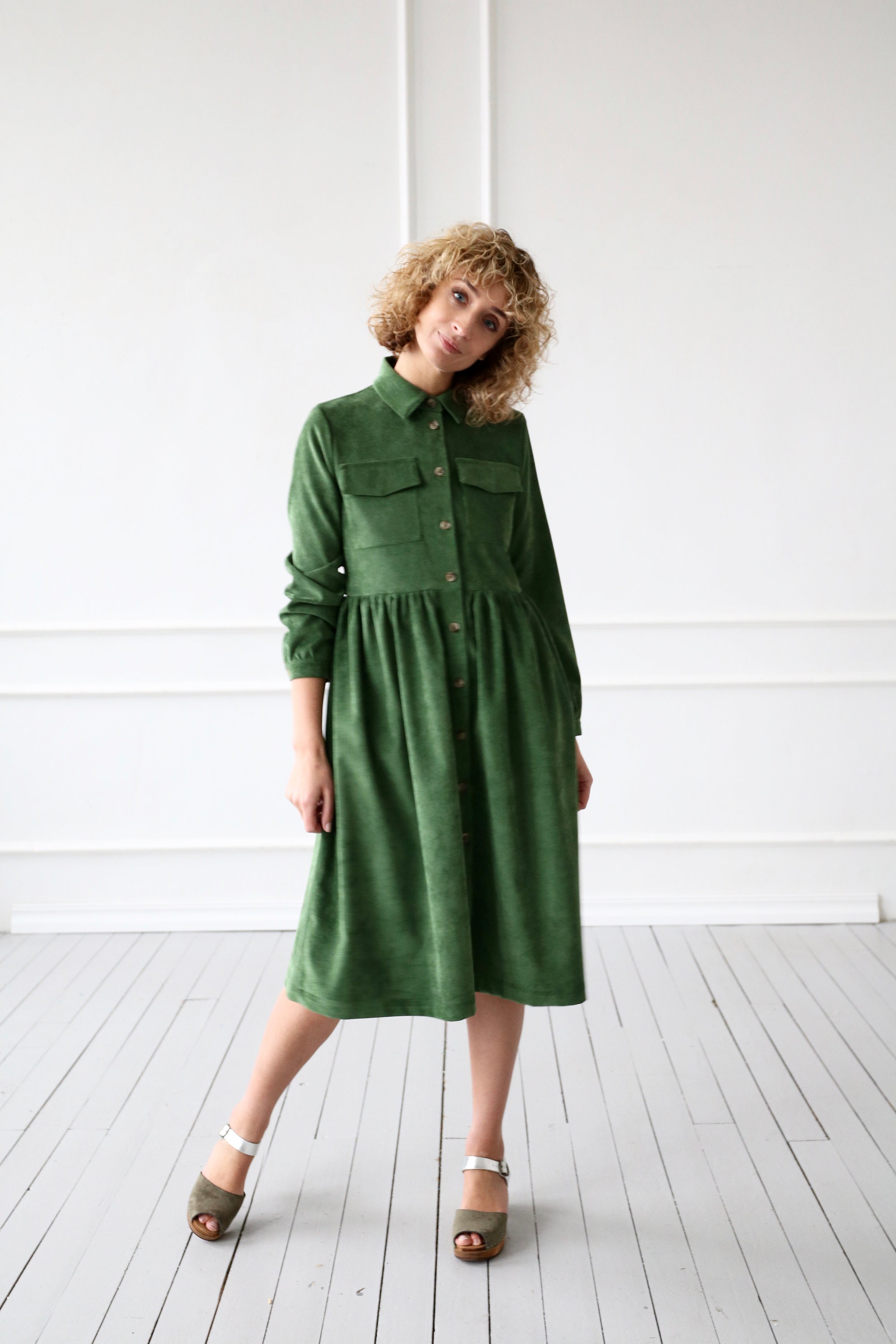 kin needlecord dress