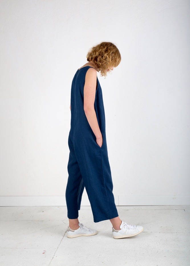 Linen Sleeveless Oversized Jumpsuit / Handmade by OFFON - Etsy UK