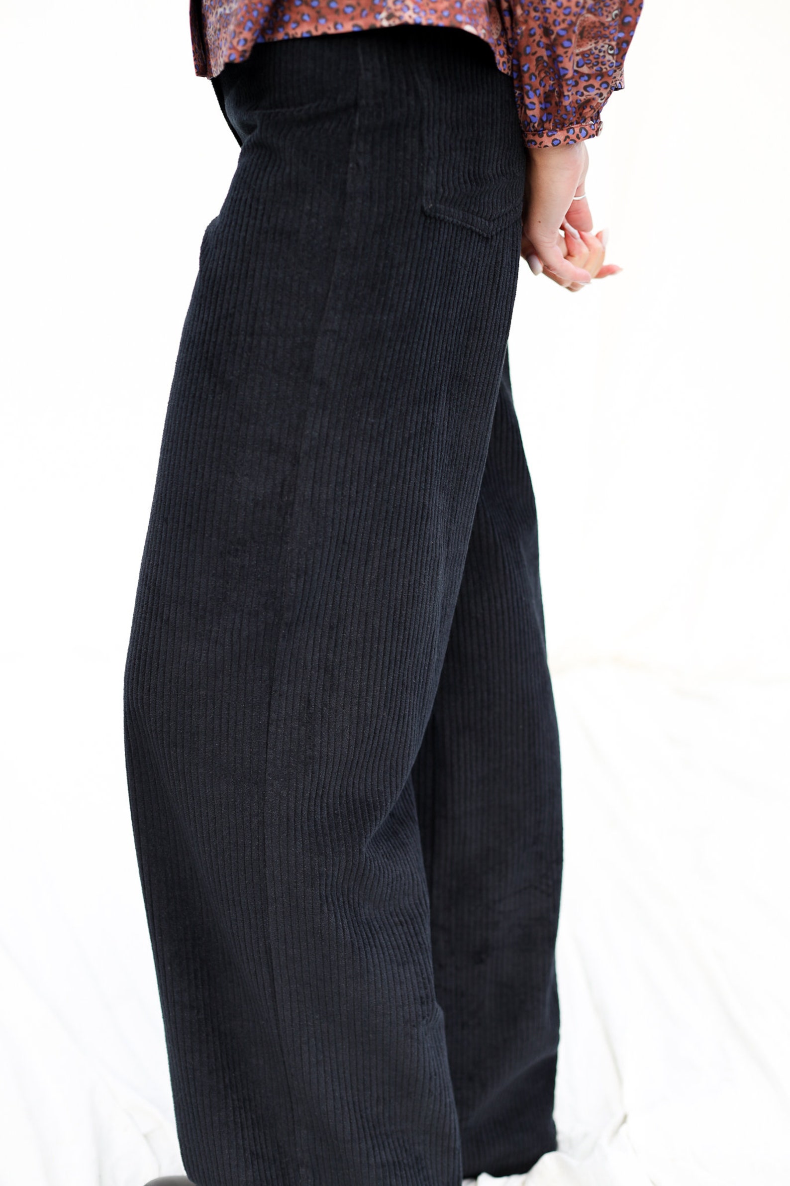 Wide Leg Black Cord Pants LUNA OFFON CLOTHING Etsy