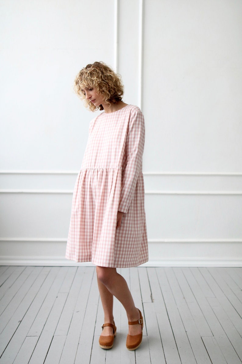 dusty pink smock dress