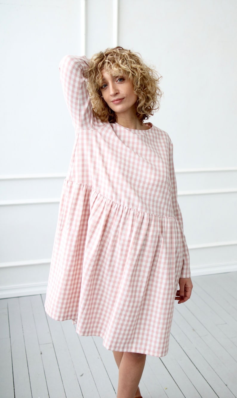 dusty pink smock dress