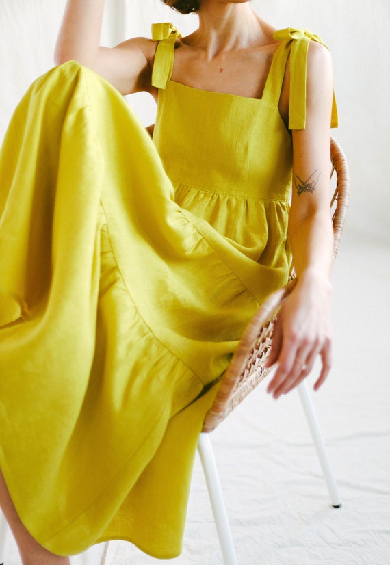 european linen dress European Linen Thin Strap Long Dress 33221 main image 1