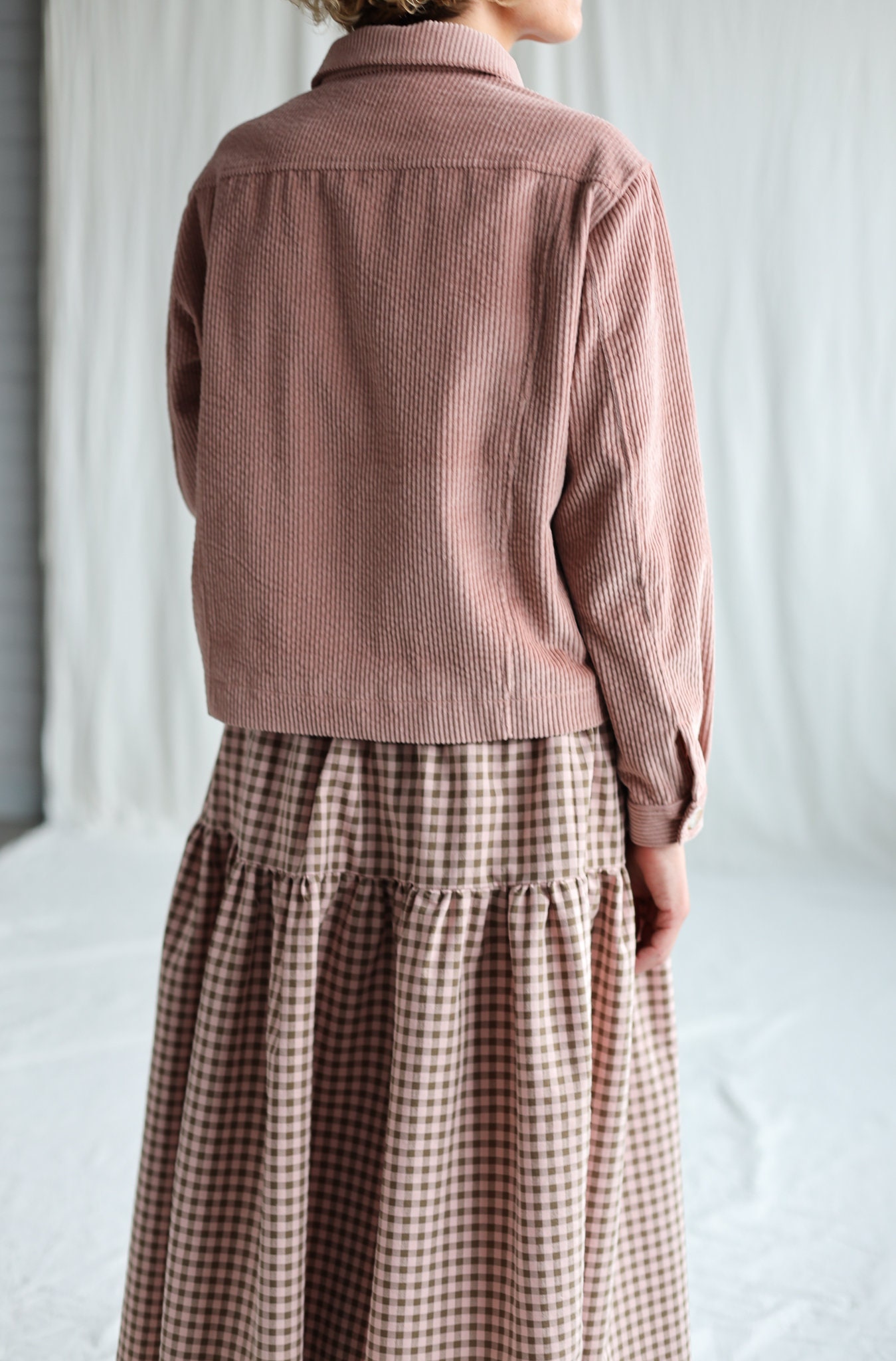 Gingham elastic skirt sale