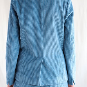 Light blue wide wale corduroy blazer OFFON Clothing image 4