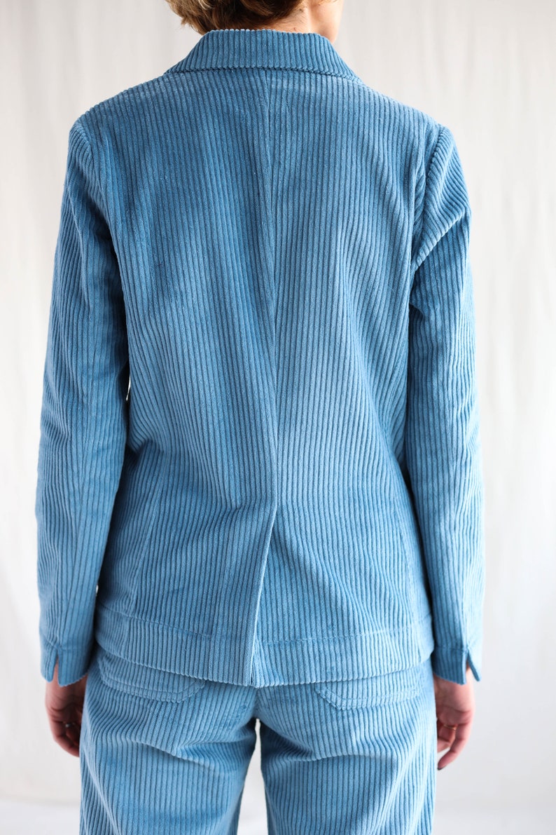 Light blue wide wale corduroy blazer OFFON Clothing image 4